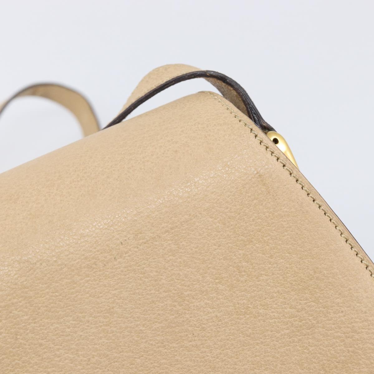 GUCCI Bamboo Shoulder Bag Leather Beige Gold 001 113 1529 Auth ep16289