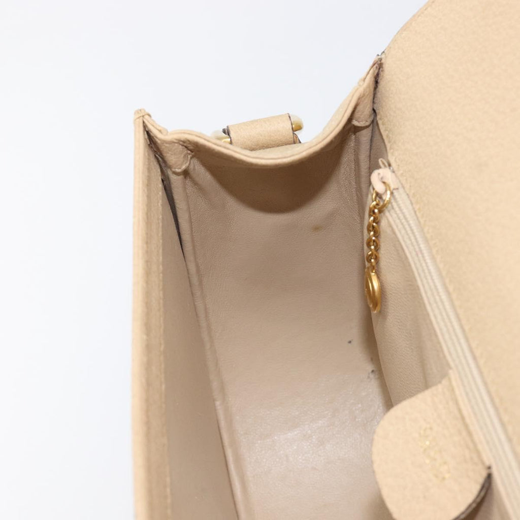 GUCCI Bamboo Shoulder Bag Leather Beige Gold 001 113 1529 Auth ep16289