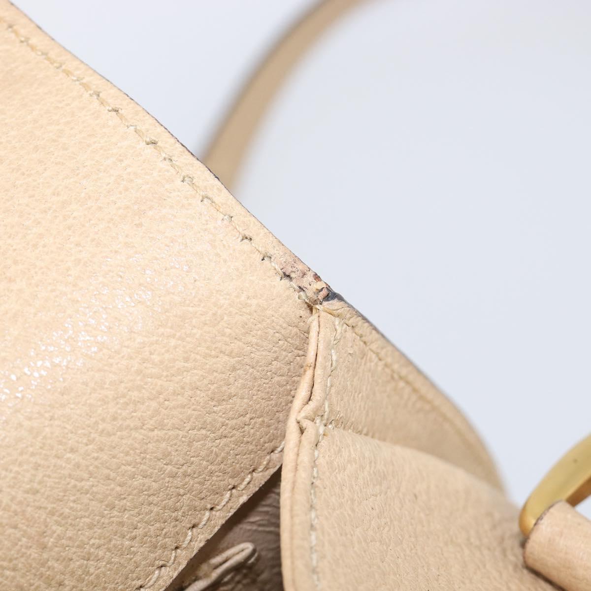 GUCCI Bamboo Shoulder Bag Leather Beige Gold 001 113 1529 Auth ep16289