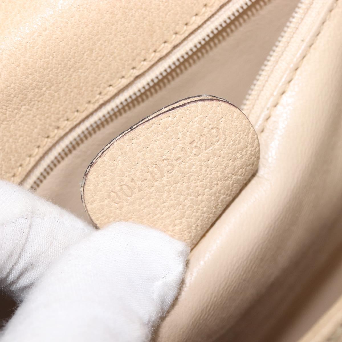 GUCCI Bamboo Shoulder Bag Leather Beige Gold 001 113 1529 Auth ep16289