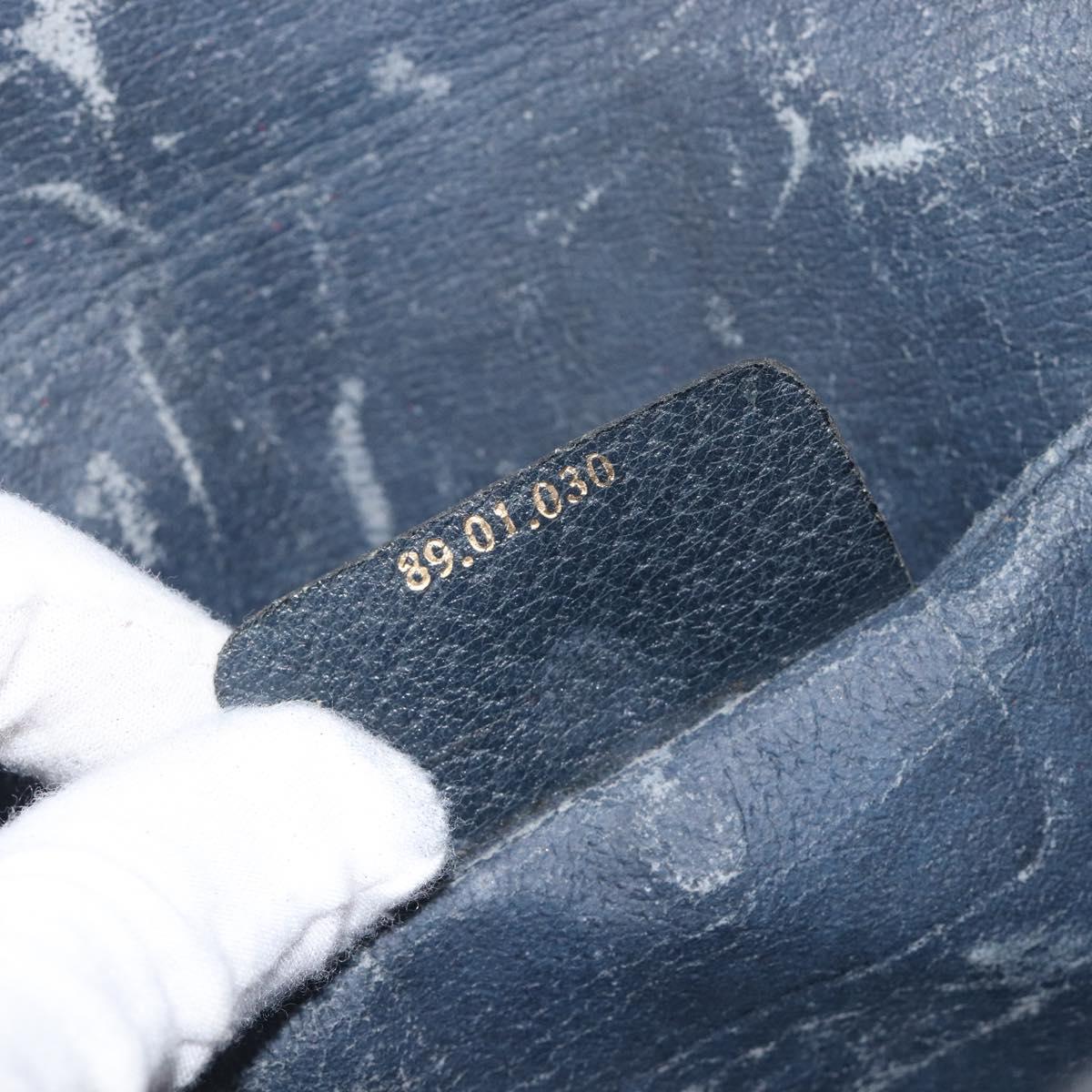 GUCCI GG Supreme Sherry Line Clutch Bag PVC Navy Gold 89 01 030 Auth ep16293