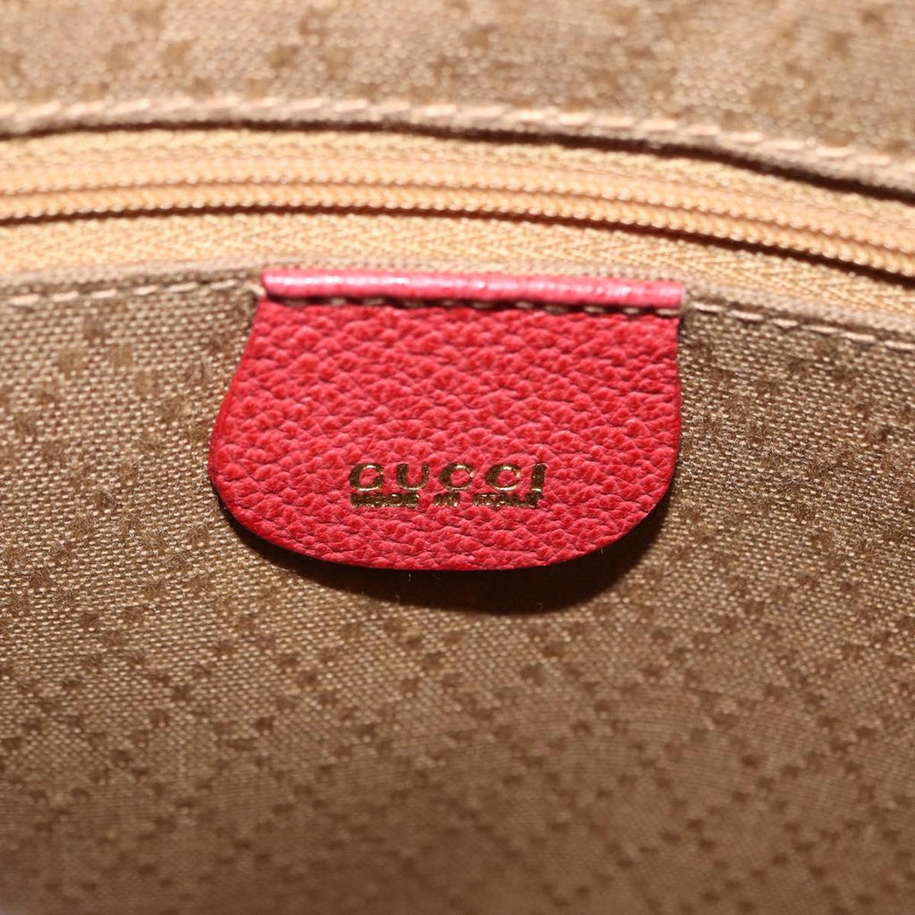 GUCCI Horsebit Shoulder Bag Suede Red Gold 003 2113 0034 Auth ep16294A