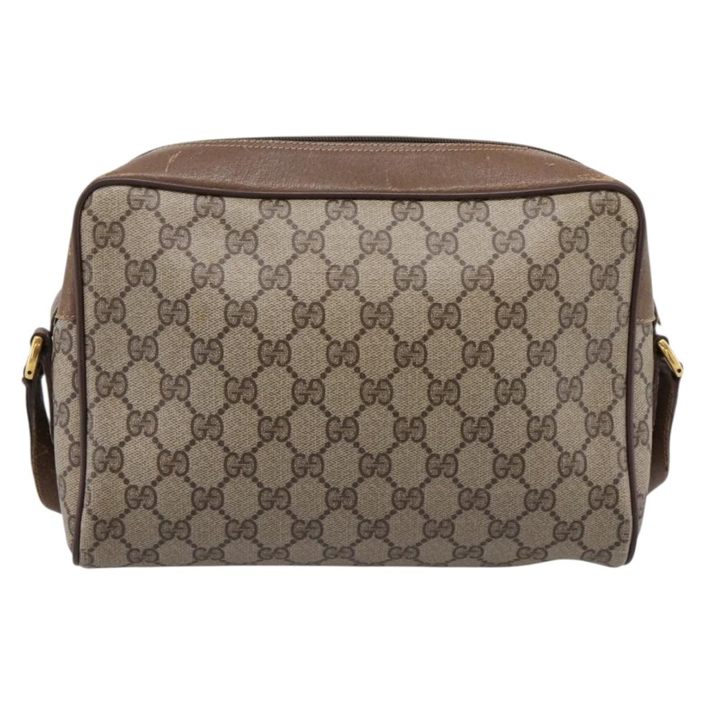 GUCCI GG Supreme Web Sherry Line Bag PVC Beige Gold 119 02 088 Auth ep16339