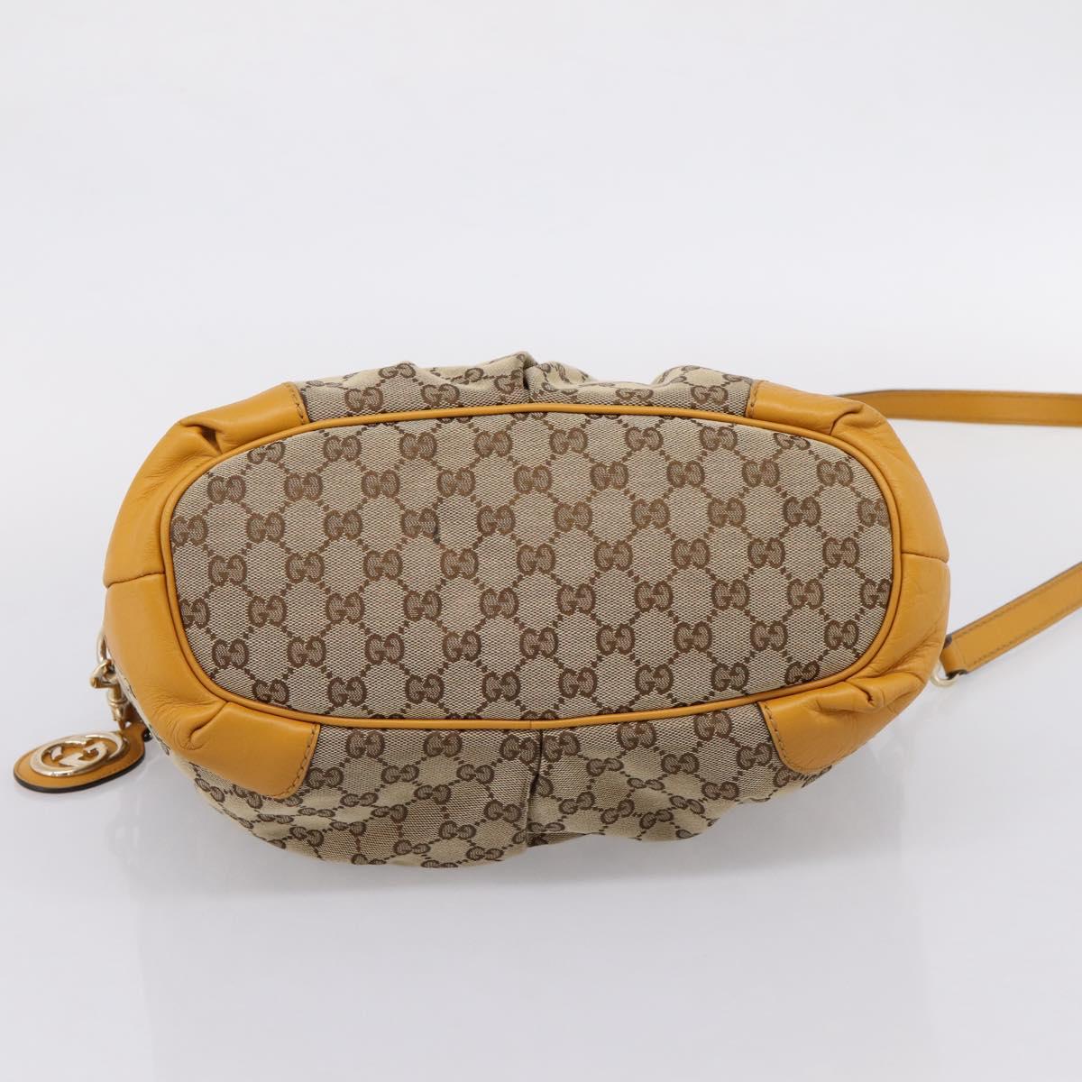 GUCCI GG Canvas Hand Bag 2way Beige Gold 247902 Auth ep16354