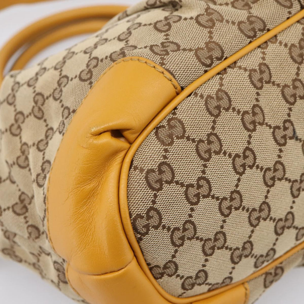 GUCCI GG Canvas Hand Bag 2way Beige Gold 247902 Auth ep16354