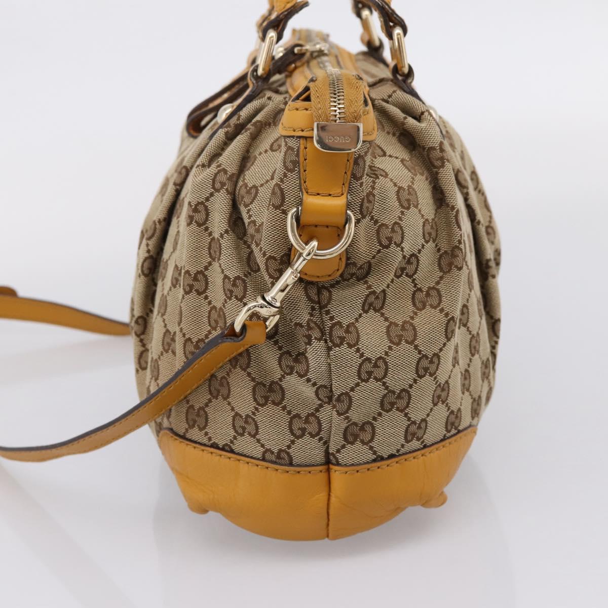 GUCCI GG Canvas Hand Bag 2way Beige Gold 247902 Auth ep16354