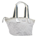 GUCCI GG Canvas Web Sherry Line Hand Bag Silver 131228 Auth ep16492