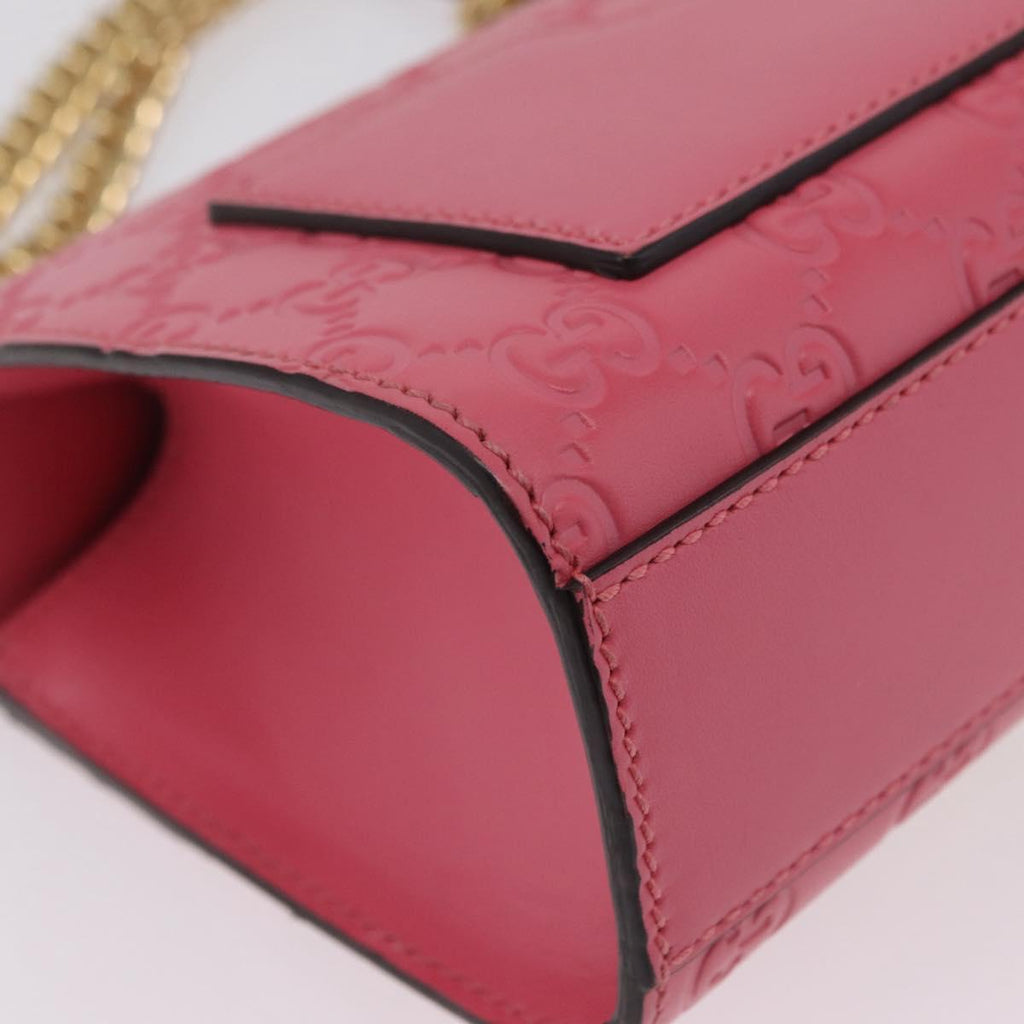 GUCCI GuccissimaGG Padlock Chain Shoulder Bag Leather 409487 Auth ep16719M