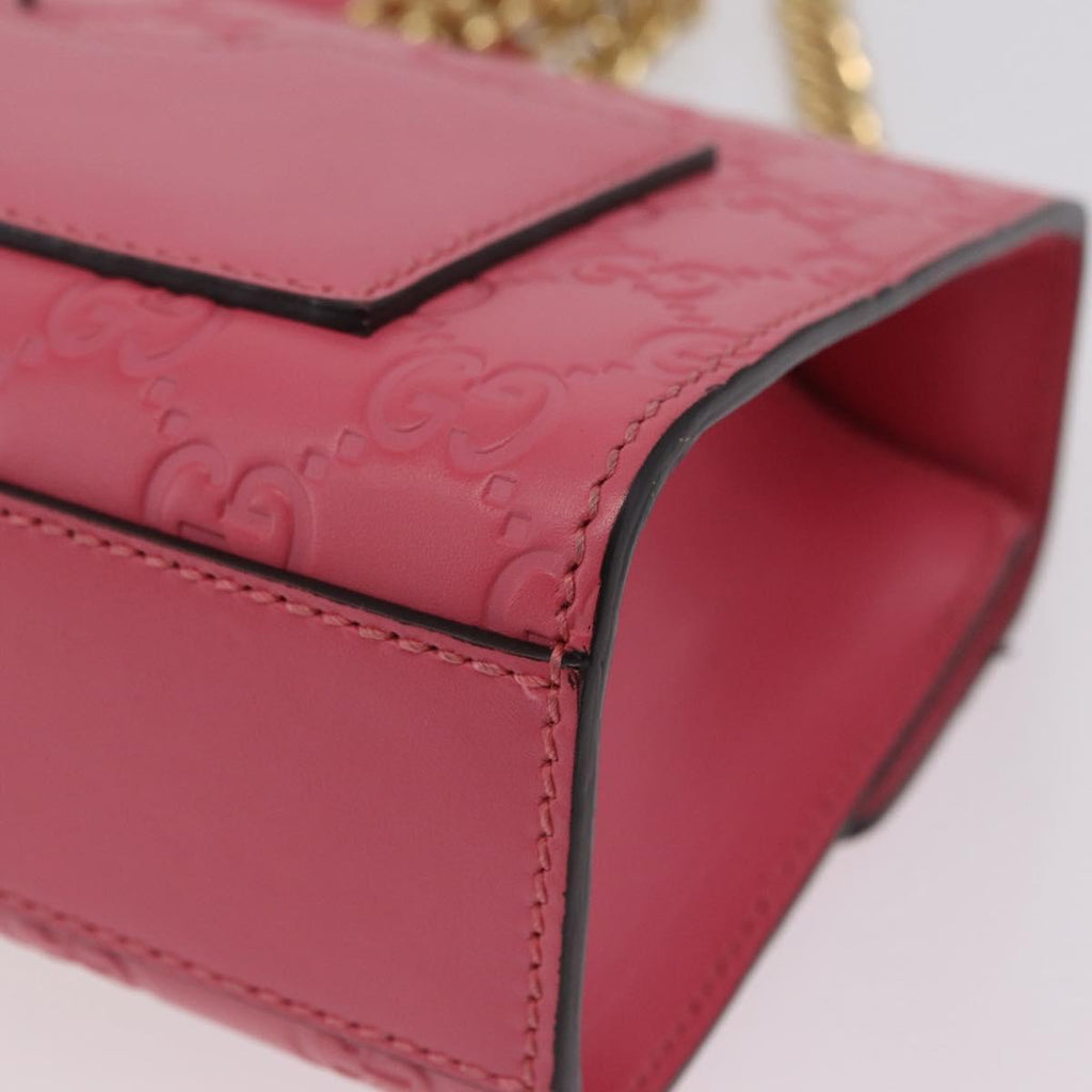 GUCCI GuccissimaGG Padlock Chain Shoulder Bag Leather 409487 Auth ep16719M