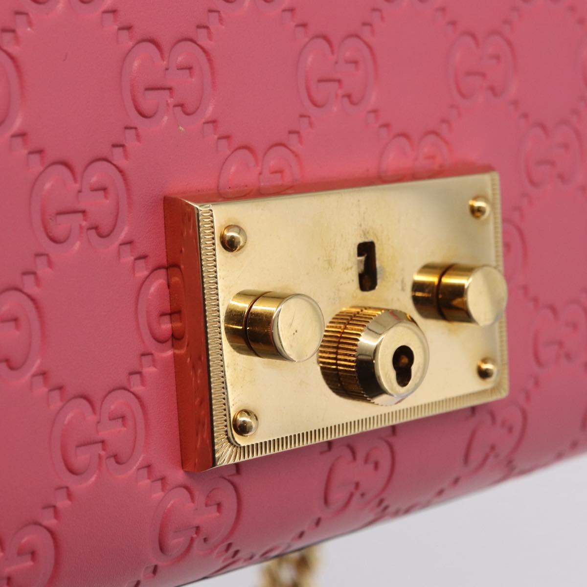 GUCCI GuccissimaGG Padlock Chain Shoulder Bag Leather 409487 Auth ep16719M