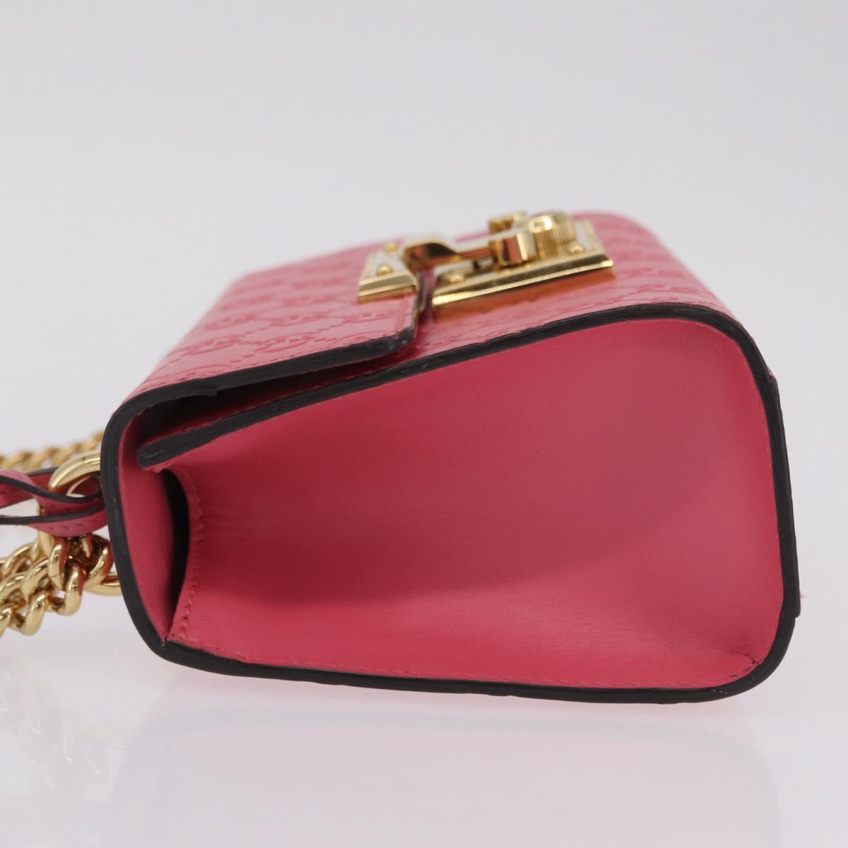 GUCCI GuccissimaGG Padlock Chain Shoulder Bag Leather 409487 Auth ep16719M