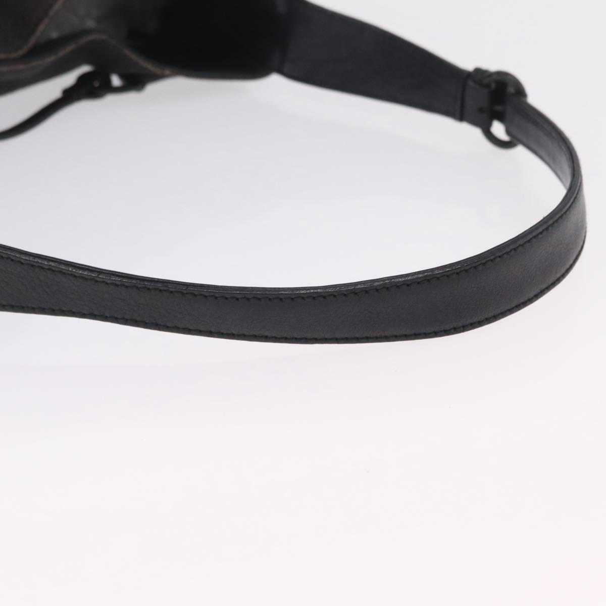 GUCCI GG Canvas Horsebit Shoulder Bag Black 101975 Auth ep16774