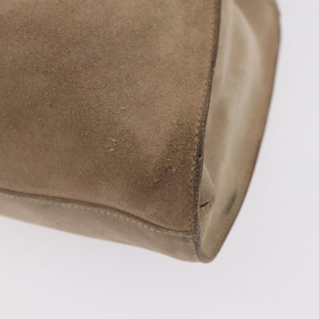 GUCCI Hand Bag Suede Beige 76554 Auth ep16831