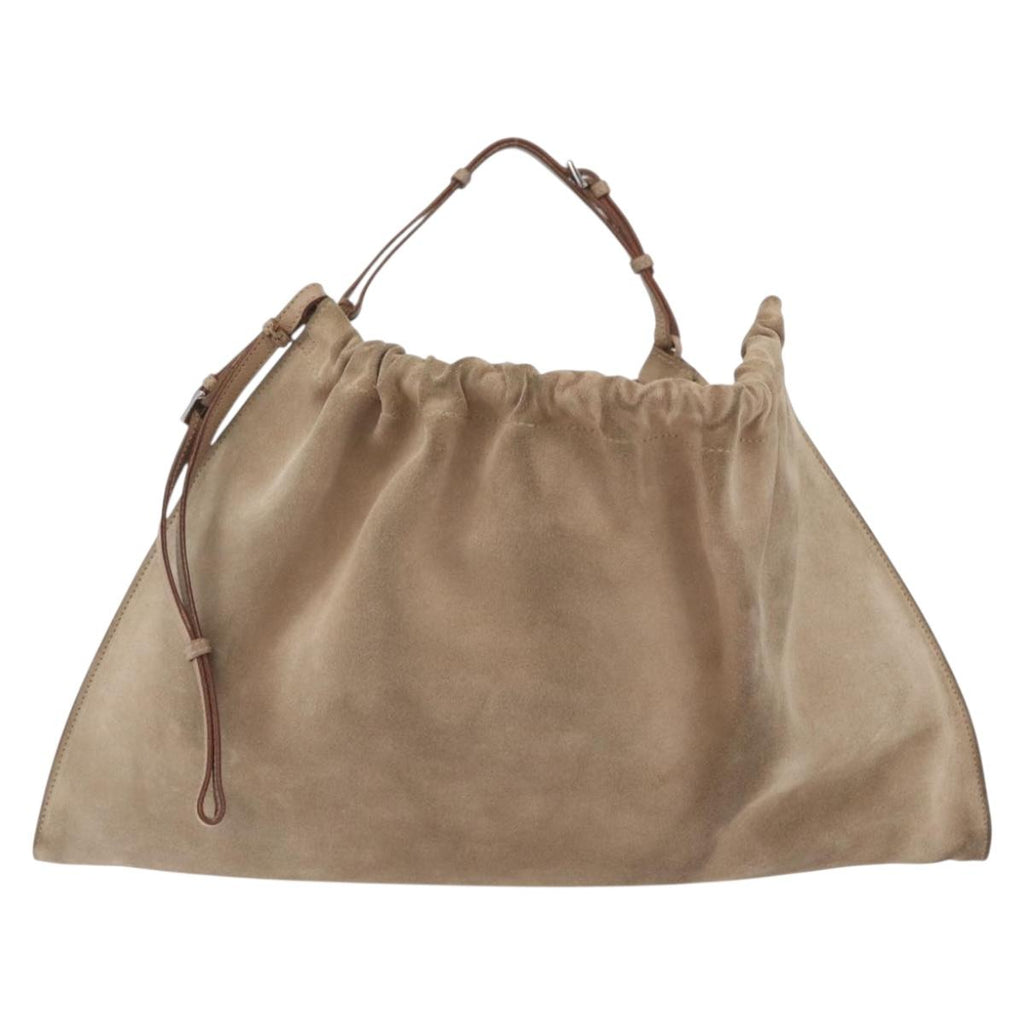 GUCCI Hand Bag Suede Beige 76554 Auth ep16831