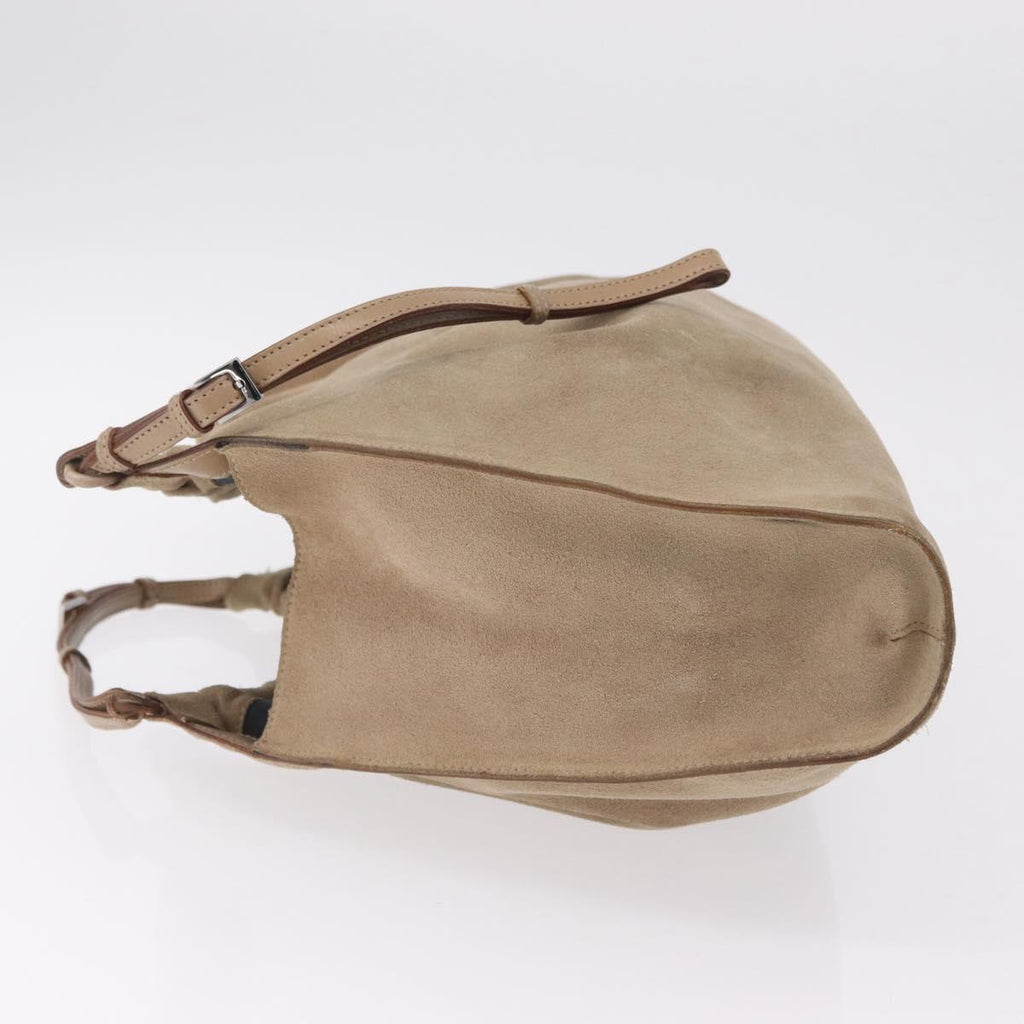 GUCCI Hand Bag Suede Beige 76554 Auth ep16831
