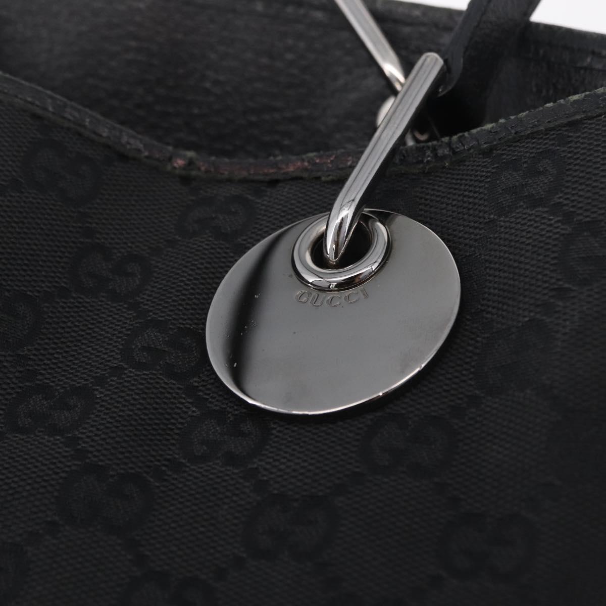 GUCCI GG Canvas Tote Bag Black Silver 120836 Auth ep16908