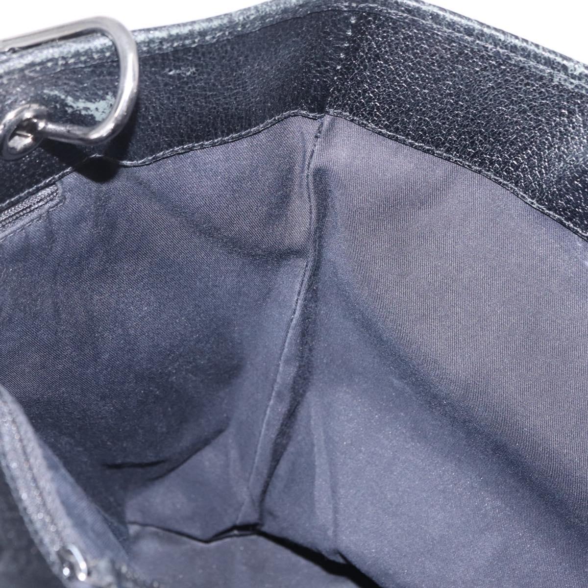 GUCCI GG Canvas Tote Bag Black Silver 120836 Auth ep16908
