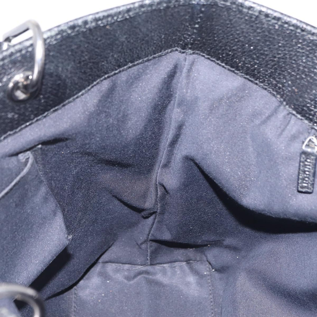 GUCCI GG Canvas Tote Bag Black Silver 120836 Auth ep16908