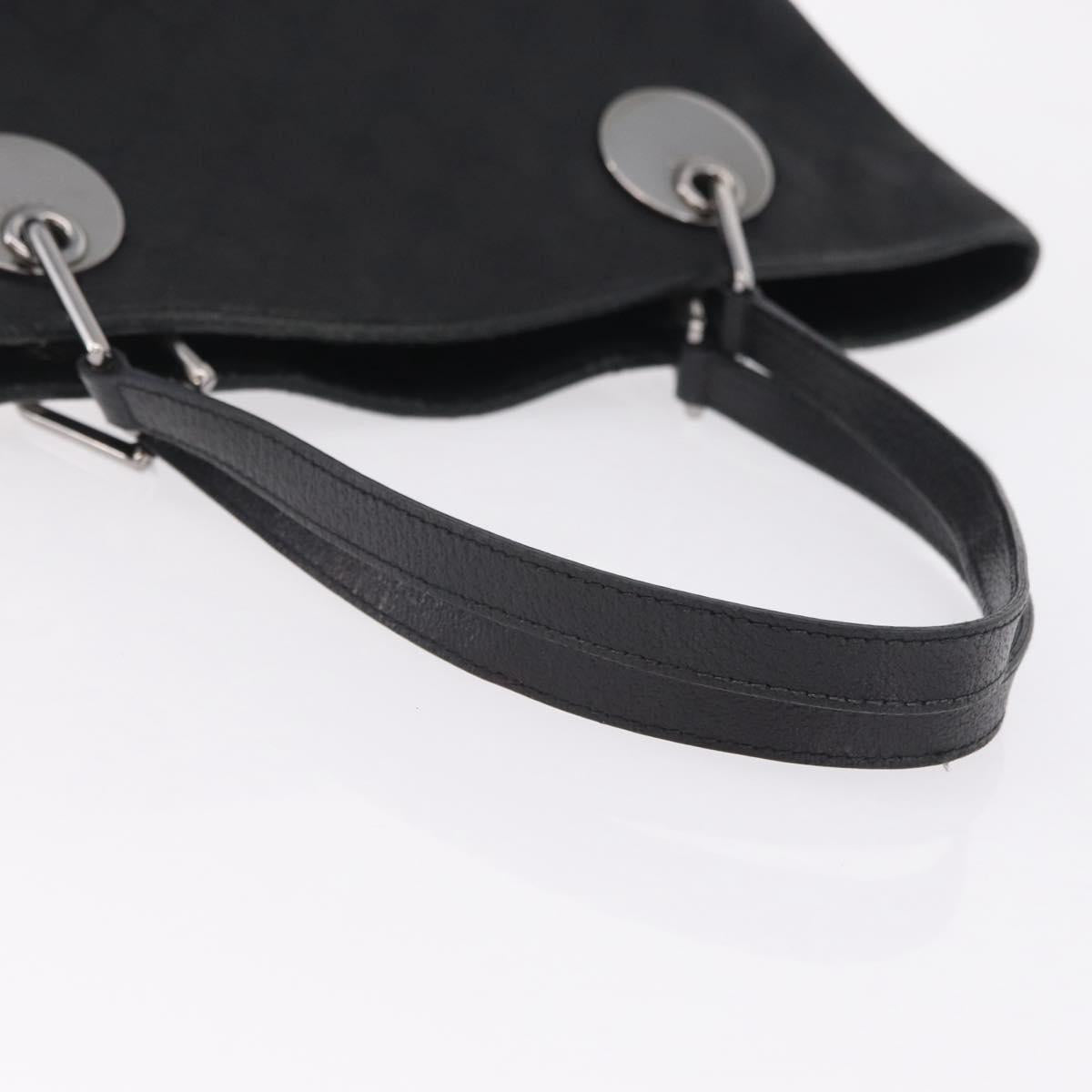 GUCCI GG Canvas Tote Bag Black Silver 120836 Auth ep16908