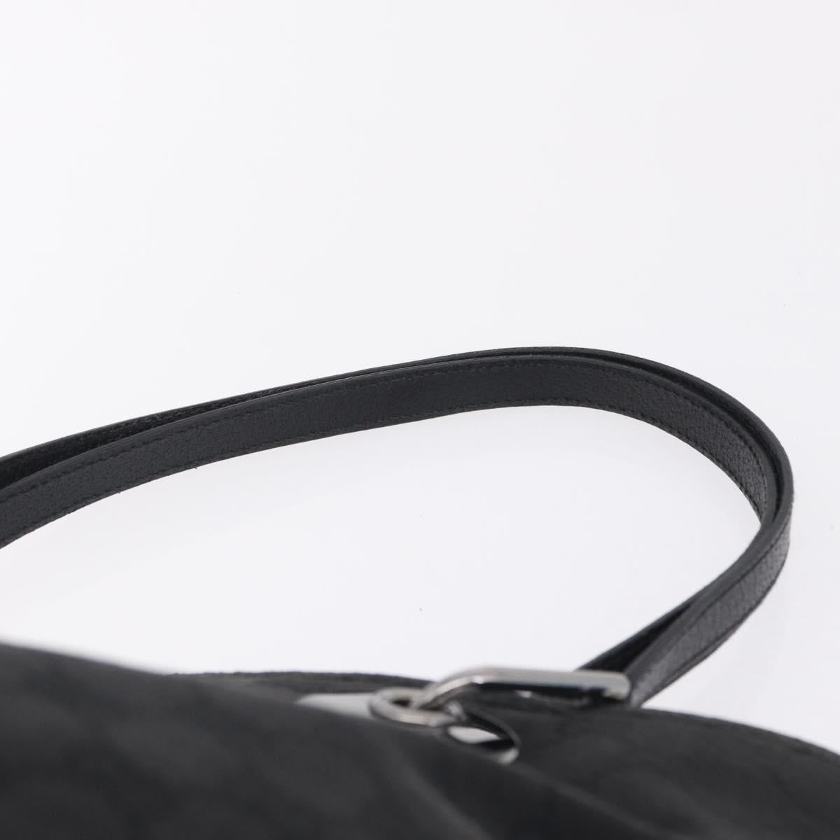 GUCCI GG Canvas Tote Bag Black Silver 120836 Auth ep16908