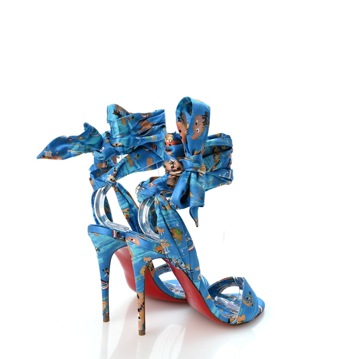 Crepe Satin Greekaba Du Desert 100 Sandal 35 Blue Multicolor