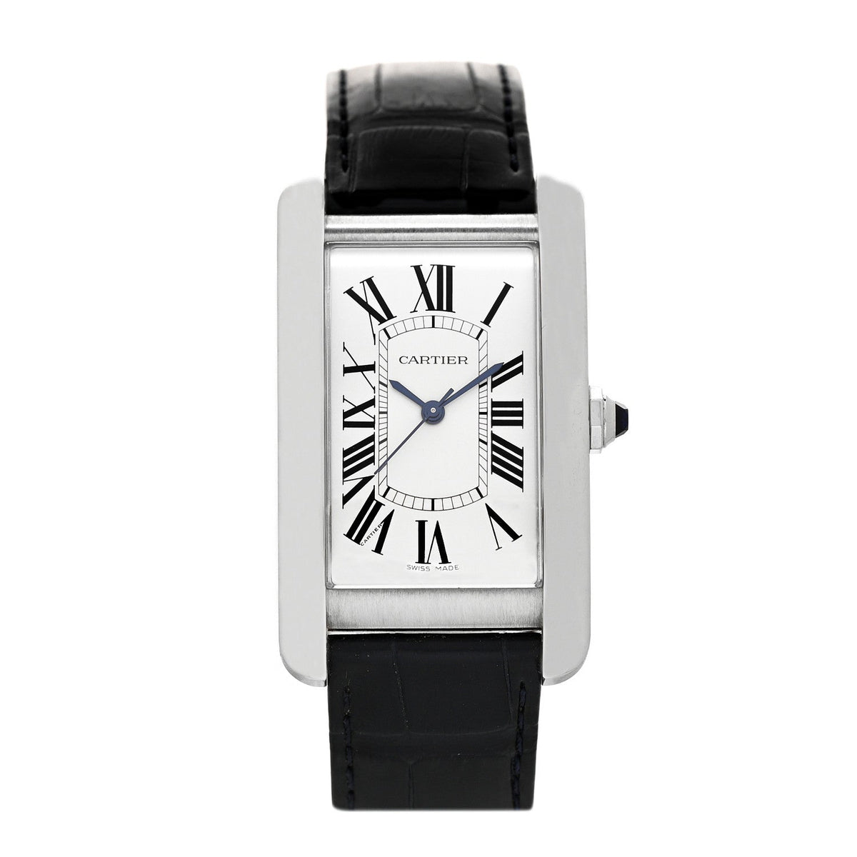 Stainless Steel Alligator 27mm Tank Americaine Automatic Watch Black