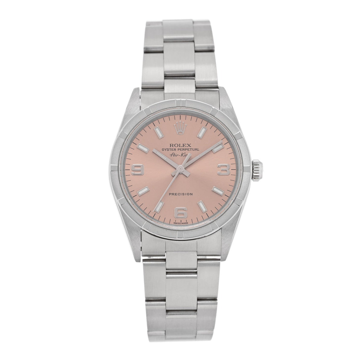 Stainless Steel 34mm Oyster Perpetual Air-King Precision Watch Pink 14010