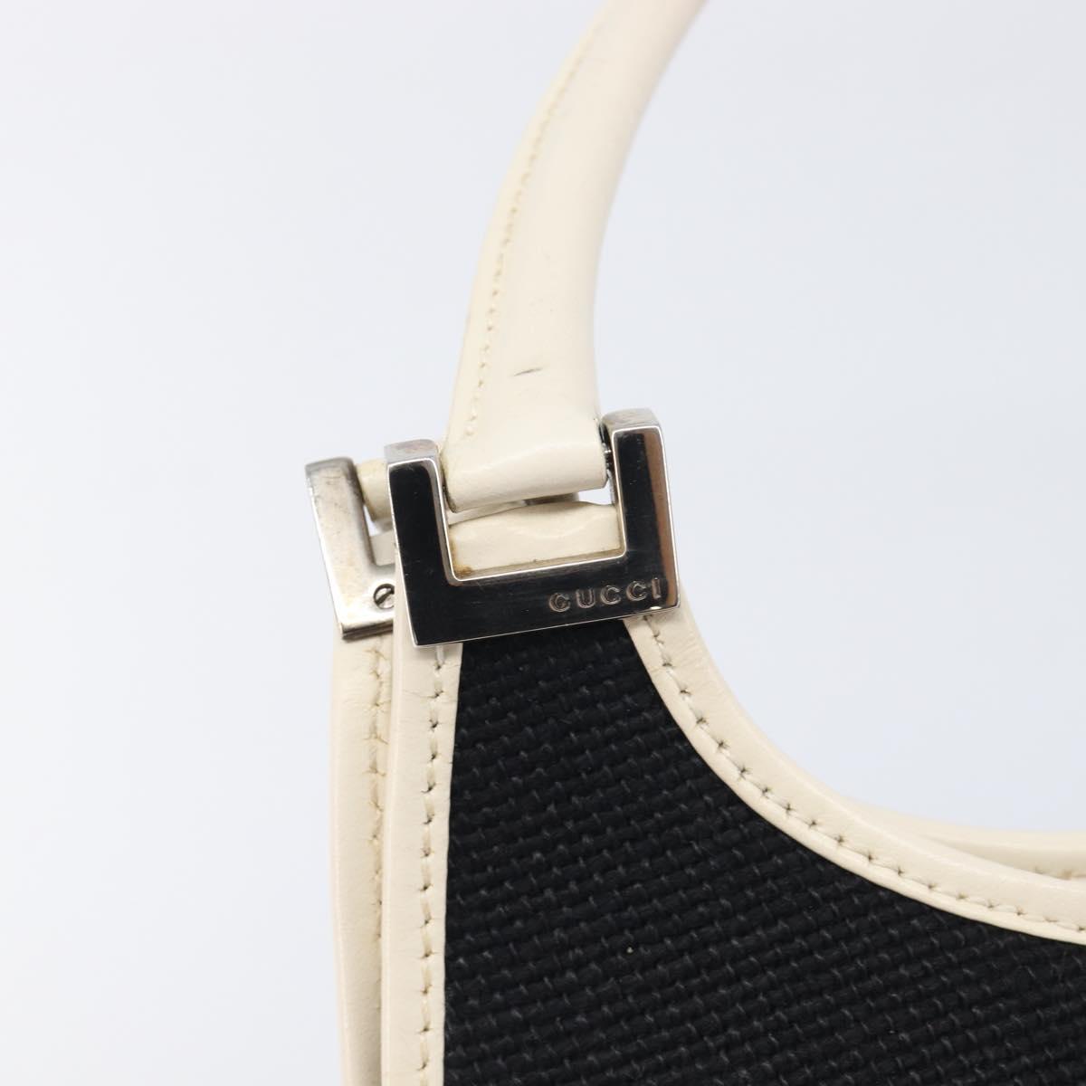 GUCCI Jackie Hand Bag Canvas Black Silver 002 1068 Auth fm5498