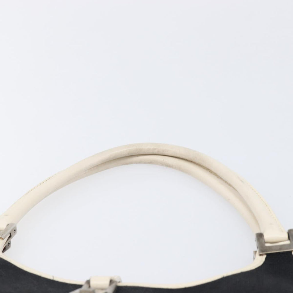GUCCI Jackie Hand Bag Canvas Black Silver 002 1068 Auth fm5498