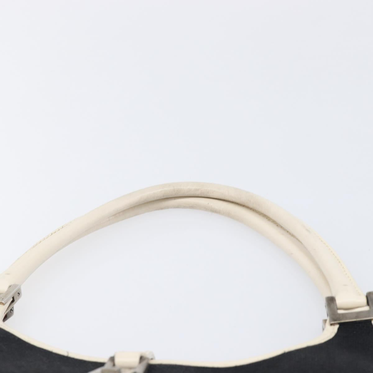 GUCCI Jackie Hand Bag Canvas Black Silver 002 1068 Auth fm5498