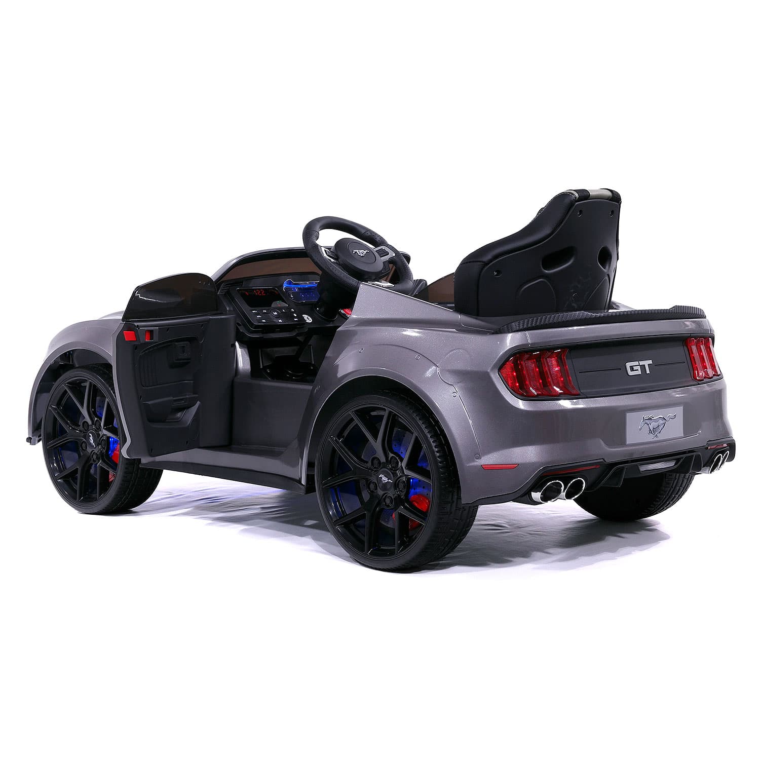 Ford Mustang GT Custom Edition 24V Kids Ride-On Car with R/C Parental Remote | Gray