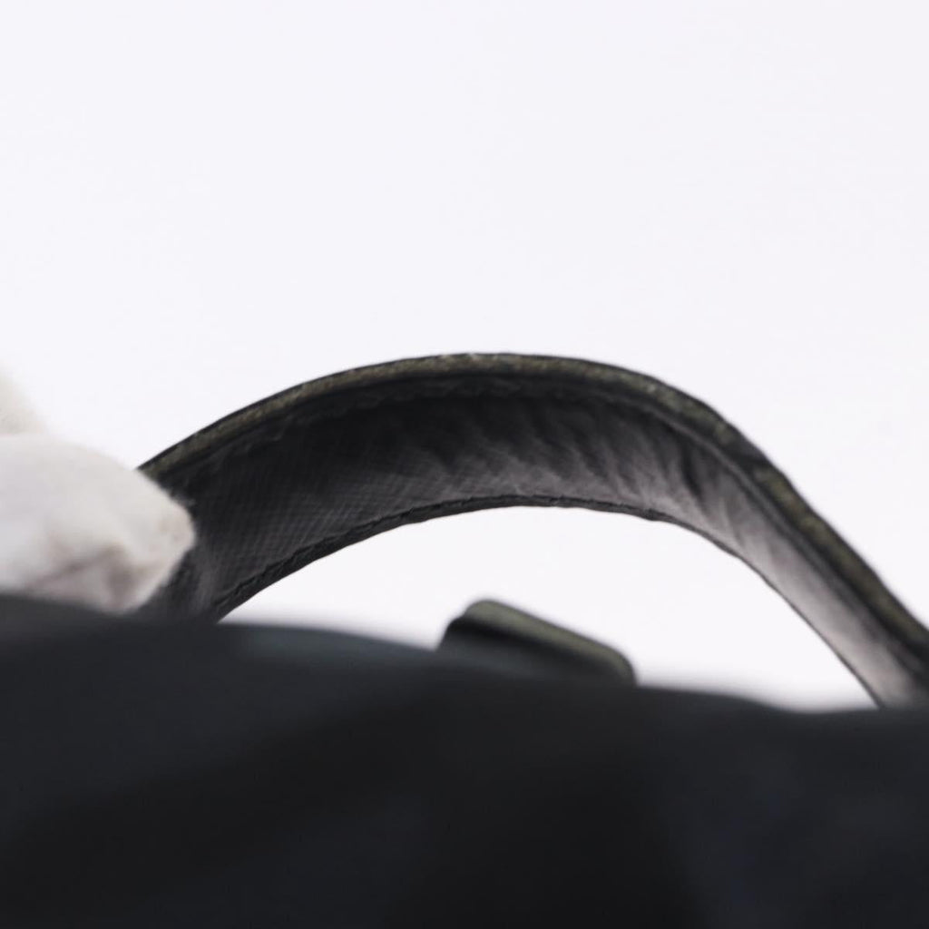 PRADA Clutch Bag Nylon Navy Silver Auth hk4058