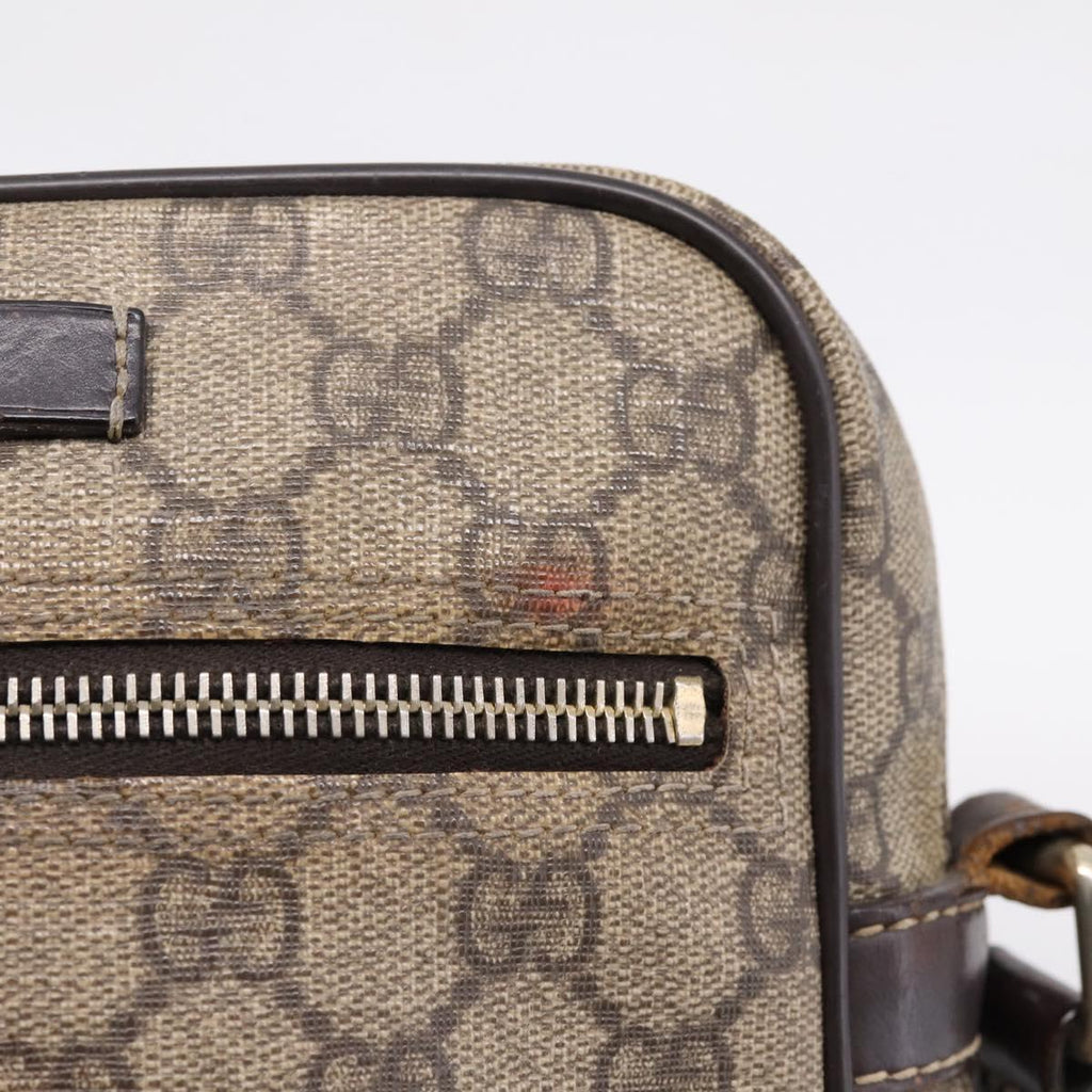 GUCCI GG Supreme Shoulder Bag PVC Beige Gold 233268 Auth hk4217