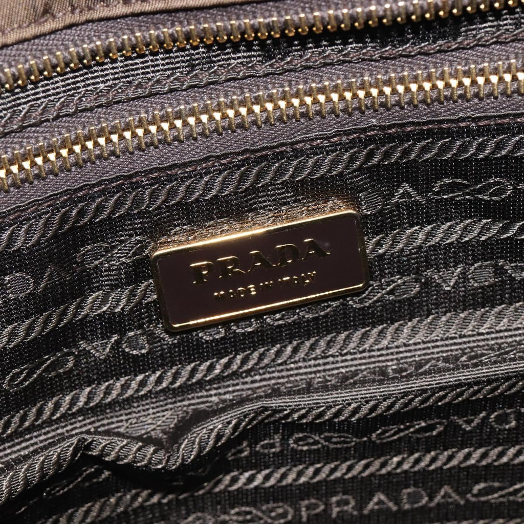PRADA Tote Bag Nylon Green Gold Auth hk4229
