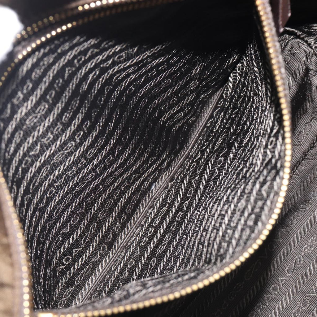 PRADA Tote Bag Nylon Green Gold Auth hk4229