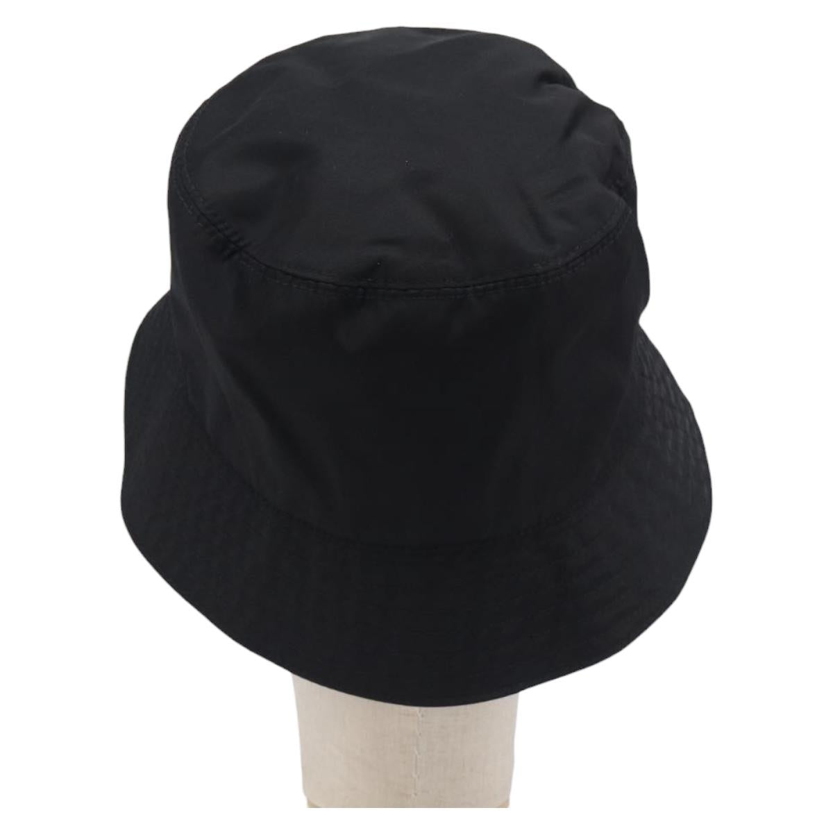 PRADA Bucket Hat Nylon L Black Auth hk4232V