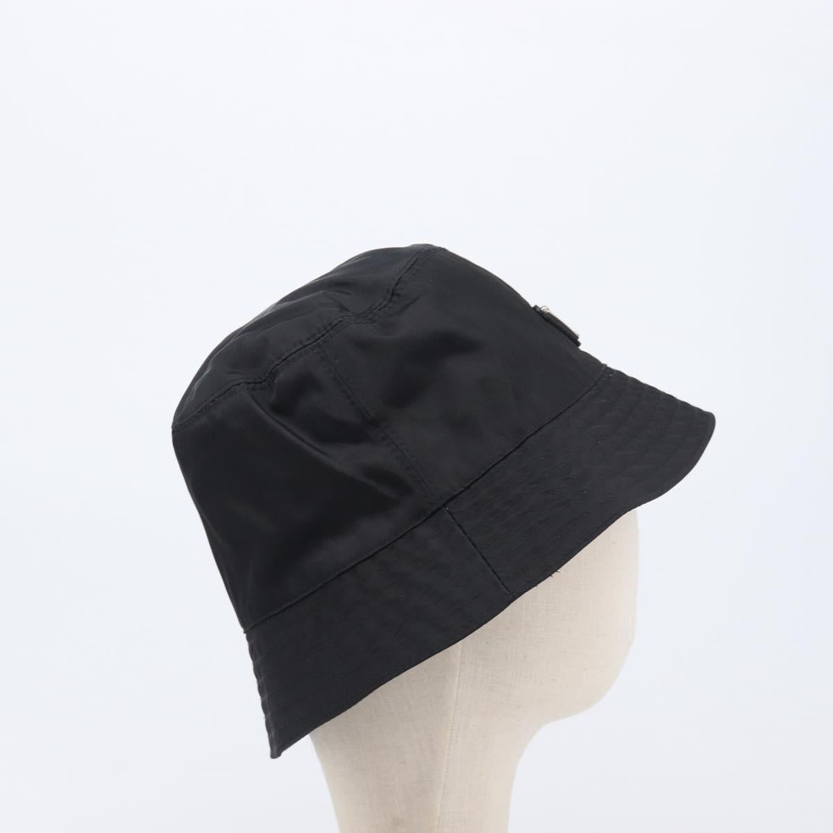 PRADA Bucket Hat Nylon L Black Auth hk4232V