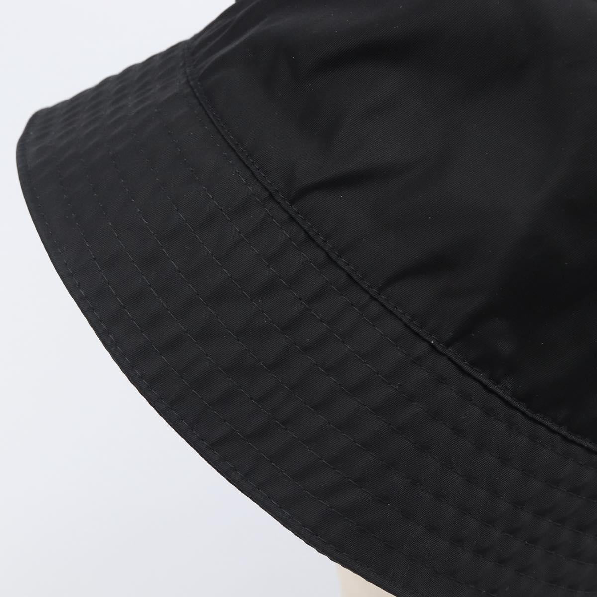 PRADA Bucket Hat Nylon L Black Auth hk4232V