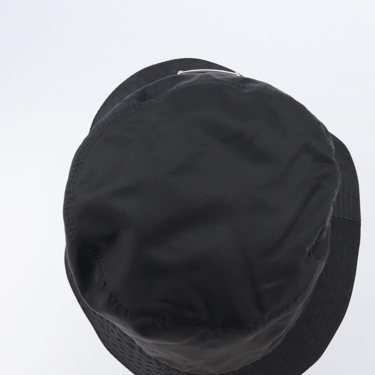 PRADA Bucket Hat Nylon L Black Auth hk4232V