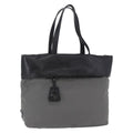 PRADA Hand Bag Nylon Gray Silver Auth ka6185A