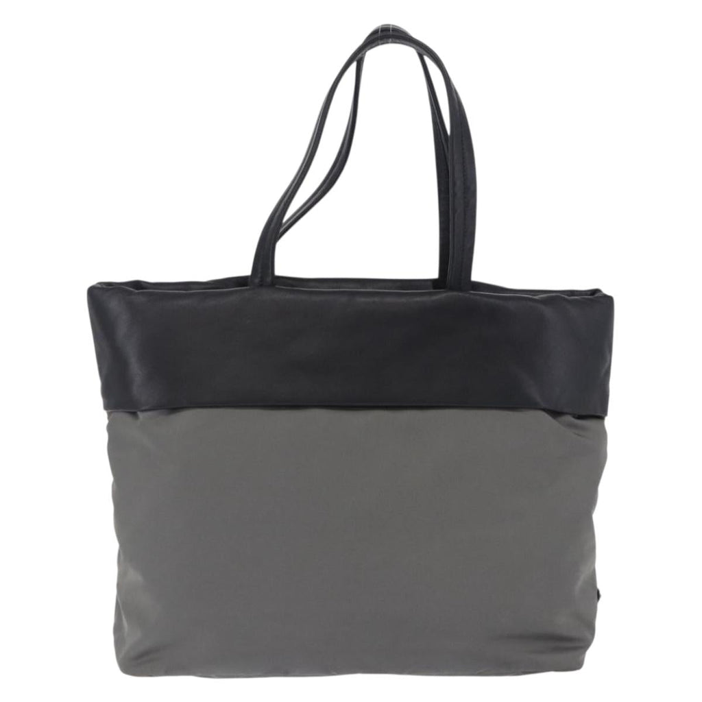 PRADA Hand Bag Nylon Gray Silver Auth ka6185A