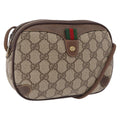 GUCCI GG Supreme Web Sherry Line Bag PVC Beige Gold 89 02 066 Auth ka6349