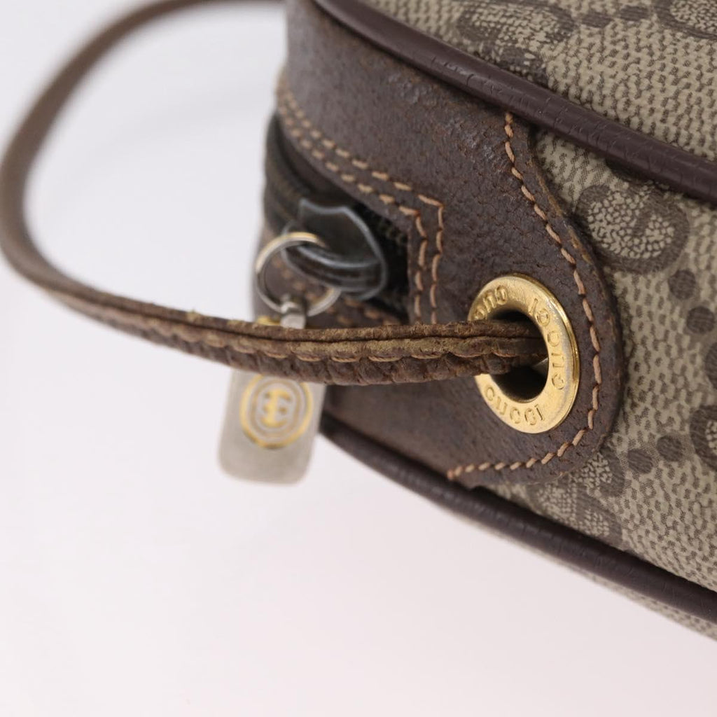 GUCCI GG Supreme Web Sherry Line Bag PVC Beige Gold 89 02 066 Auth ka6349