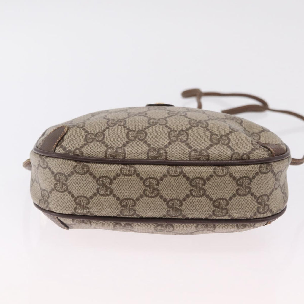 GUCCI GG Supreme Web Sherry Line Bag PVC Beige Gold 89 02 066 Auth ka6349
