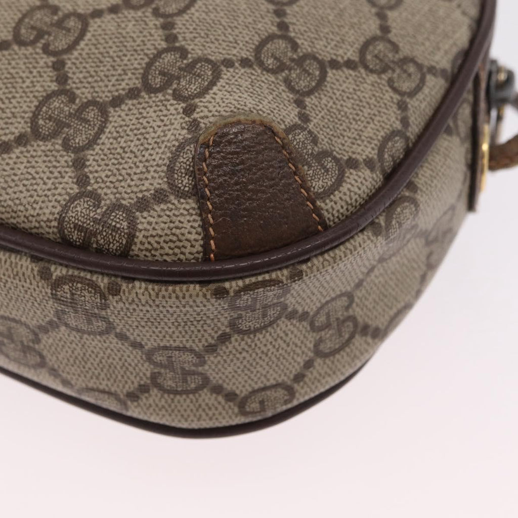 GUCCI GG Supreme Web Sherry Line Bag PVC Beige Gold 89 02 066 Auth ka6349