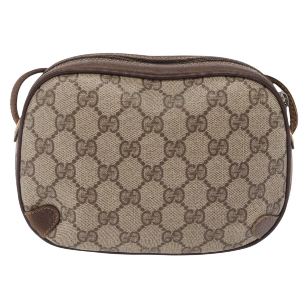 GUCCI GG Supreme Web Sherry Line Bag PVC Beige Gold 89 02 066 Auth ka6349
