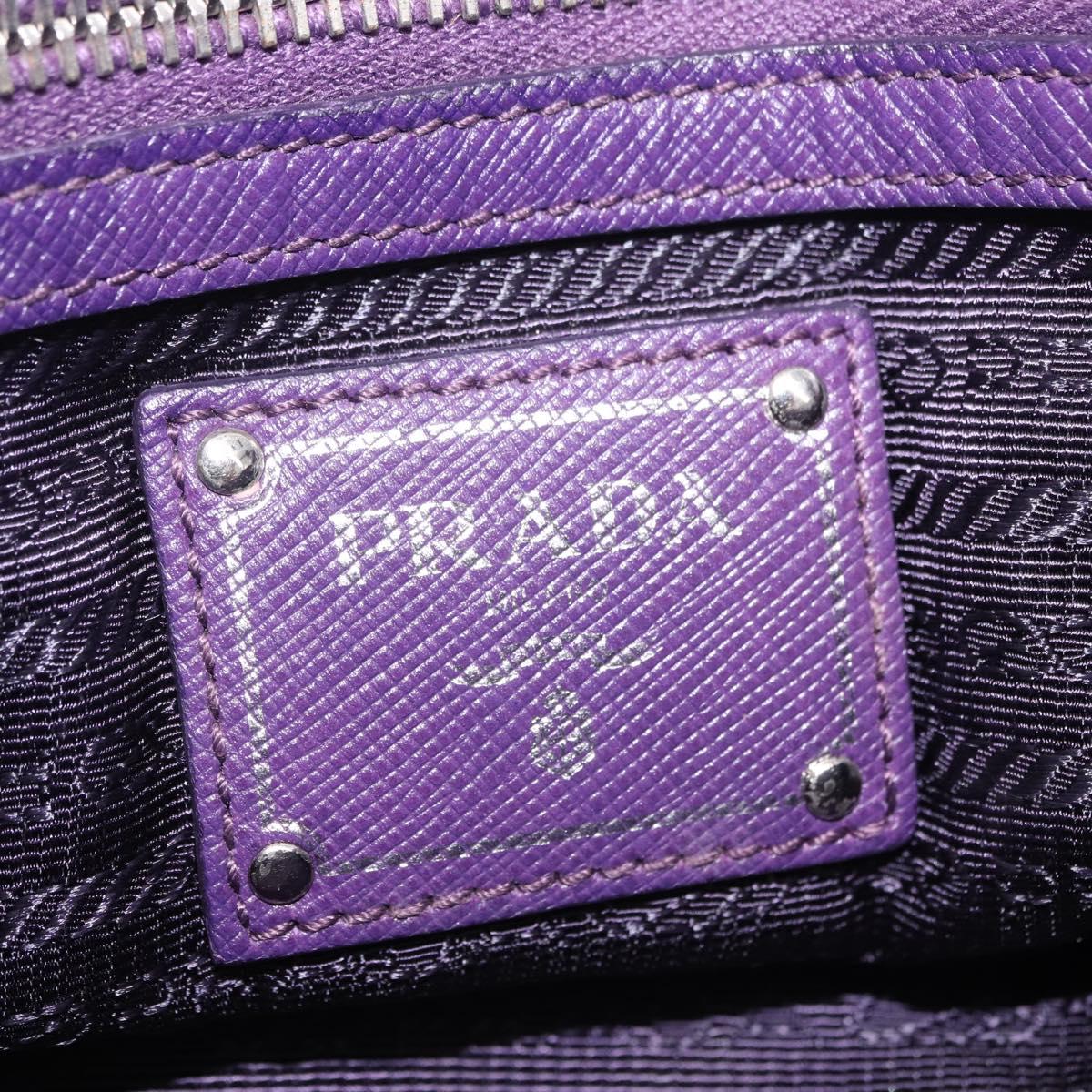 PRADA Chain Shoulder Bag Nylon Purple Silver Auth ka6524