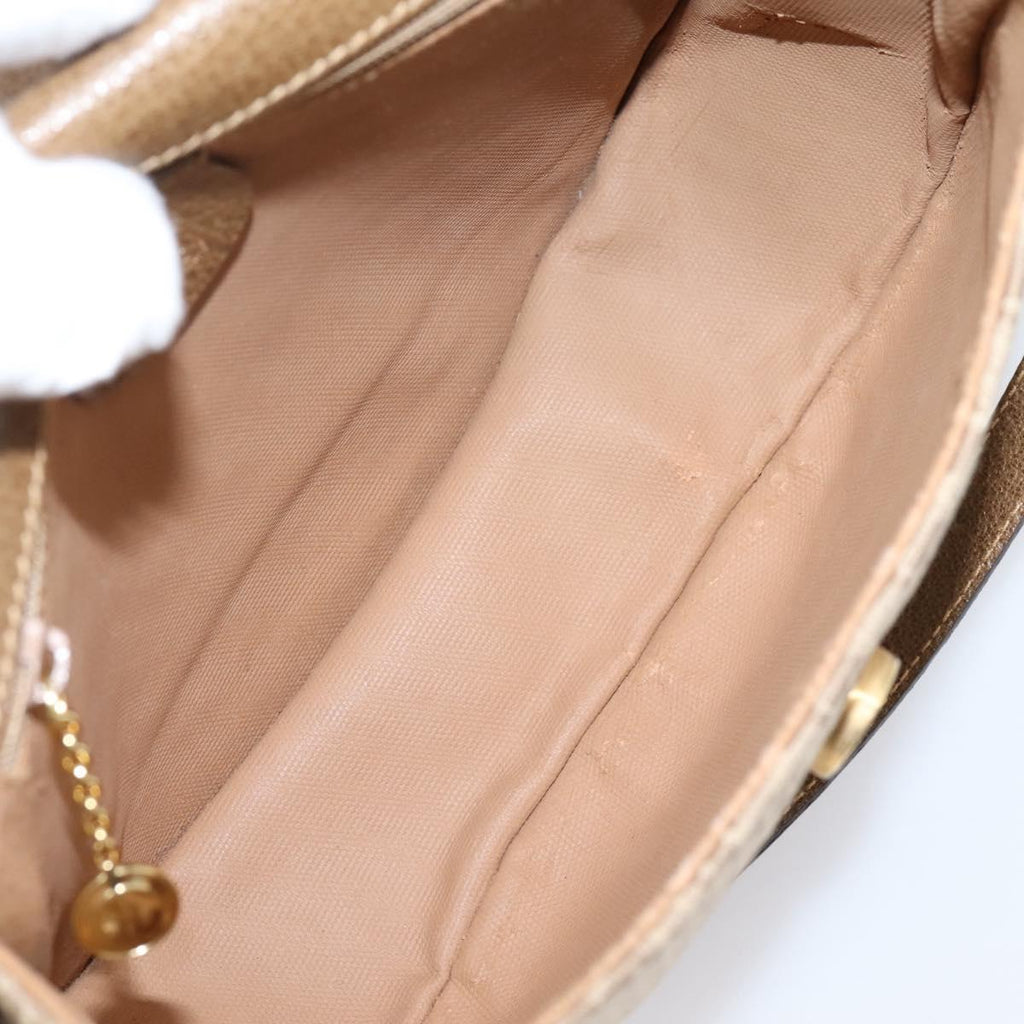 GUCCI Shoulder Bag Canvas Beige Gold 007 754 0074 Auth ka6555