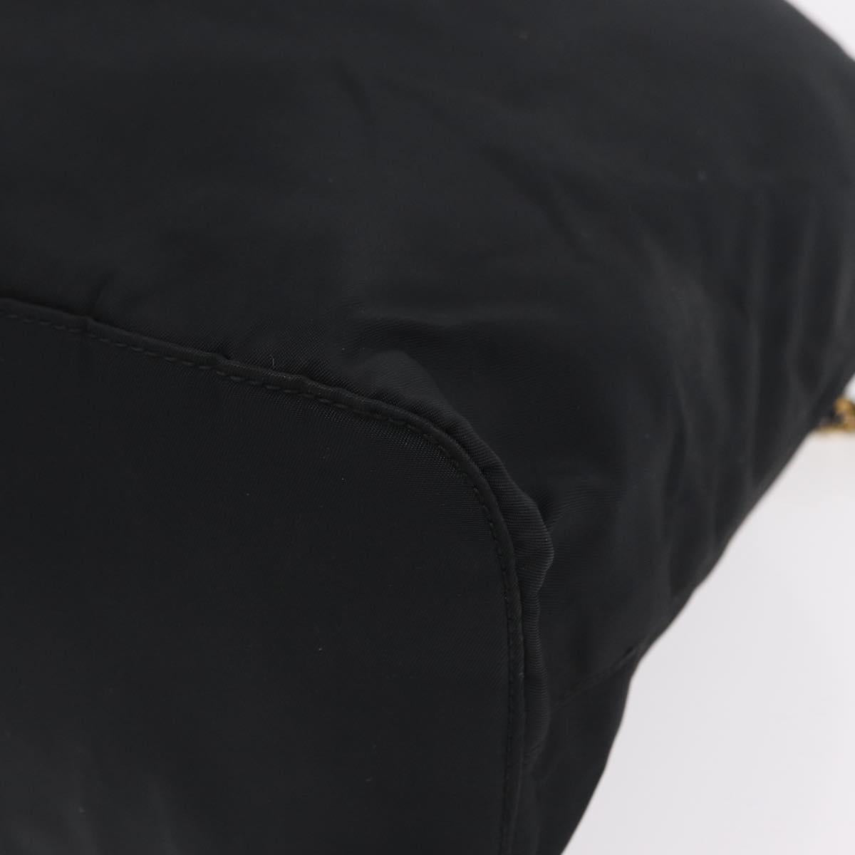 PRADA Backpack Nylon Black Gold Auth ka6591