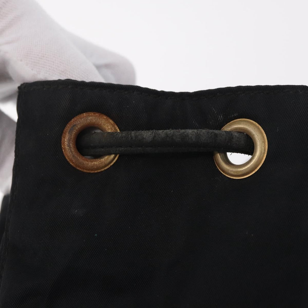 PRADA Backpack Nylon Black Gold Auth ka6591